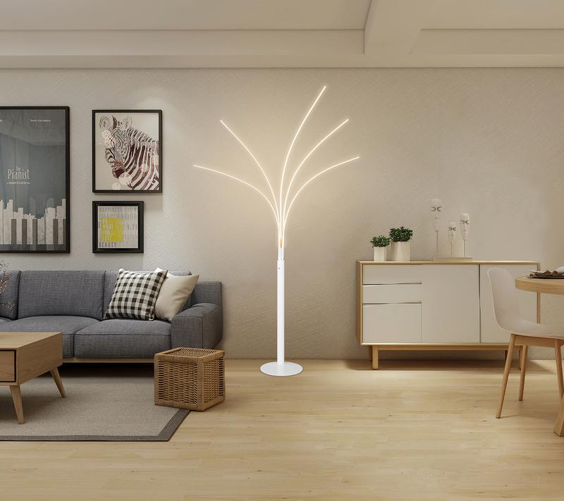FB1028-5WH Floor Lamp White